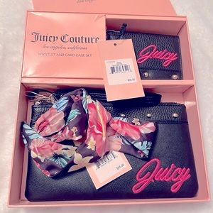 Juicy Couture boxed wristlet & card case set, black π€